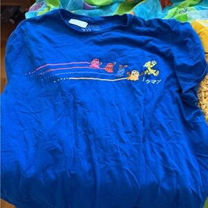 Vibrant Blue Short Sleeve Tee with Graphic Design
